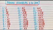 Roman numerals 1 to 300 || Roman numbers 1 to 300 || Roman ginti 1 to 300