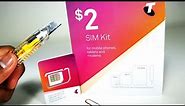 Telstra $2 Pre-Paid SIM Kit For Mobile Phones, Tablets, Modems