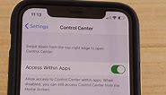 iPhone 11 Pro: How to Enable / Disable Control Center Access Within Apps