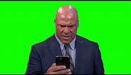 Kurt Angle looking at phone meme green screen