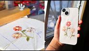 تطريز غلاف للهاتف | طريقة سهلة وبسيطة للمبتدئات | hand embroidery phone case