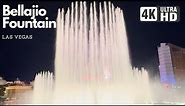 [4K] Bellagio Fountain Water Show at Night - Las Vegas Strip Best Attraction | Fountains of Bellagio
