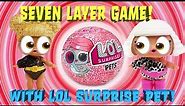 LOL Surprise Dolls Unbox the 7 Layer Game! With Queen Bee, Diva, & Eye Spy LOL Surprise Pet Prize!