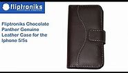 Fliptroniks Chocolate Panther Genuine Leather Case for Apple Iphone 5/5s