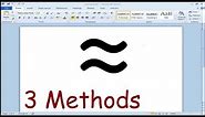 How to type Approximate symbol in Word