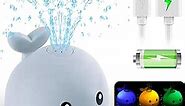 2024 Upgraded Baby Bath Toys, Rechargeable Bath Toys for Babies 6-12 Months Waterproof, Light Up Whale Sprinkler Spray Water Pool Bathtub Toys for Toddlers Infant 1-3, Baby Easter Birthday Shower Gift