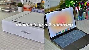macbook air m2 (space gray) unboxing 📦 | aesthetic setup 🏵️ customizing & accessories