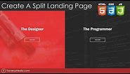 Create a Split Landing Page With HTML, CSS & JS