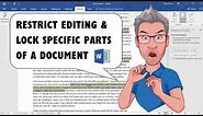 Restrict Editing to Specific Parts and Lock Parts of a Microsoft Word Document