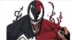 How to Draw Venom/Carnage | Step By Step | Marvel