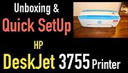 HP Deskjet 3755 SetUp, Unboxing & Quick Test review 🖨!!