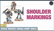 SPACE WOLVES COMPANY & PACK MARKINGS - Warhammer 40k Army Build Challenge - Day 10 Behind The Scenes