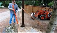 Setting A 6x6 Treated Fence Post Using Quikrete Fast setting Concrete