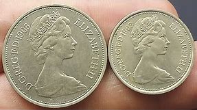 UK 1968 10 New pence coin & 1968 5 New pence coin VALUES - QUEEN ELIZABETH II