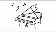 How to Draw a Simple Piano | Step-by-Step Lesson