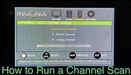 Insignia TV - Run a channel scan Auto program for over the air antenna channels