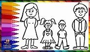 Dibuja y Colorea Una Familia 👩👧🏼👦👨💖 Dibujos Para Niños