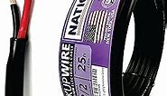 NATIONAL Wire&Cable - 12 Gauge 2 Conductors Premium Electrical Wire - Made in USA - 12 AWG Wire Stranded PVC Cord Copper Cable 25 Ft. Indoor and Outdoor Lighting Automotive Battery