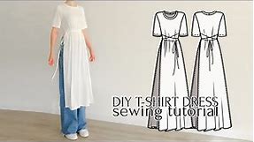DIY T-Shirt Dress with Slits + Sewing Pattern