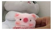 Cute Hand Made Fur Fluffy Pig Piggy Toy Cartoon Case Animal Plush Doll Compatible with Airpod1 and Airpod2 Cartoon Headphones Cover Kawaii Gift for Girl Child Pink