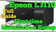 How To First Time Installation Setup Epson L3110 Printer