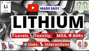 Lithium - Uses, Levels, Toxicity, MOA, Interactions and Side Effects