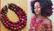 African Print Beaded necklace ANKARA DIY