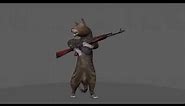 Crazy cat with AK rifle 🙀