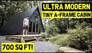 ULTRA-MODERN 700 sq ft Off-Grid TINY A-FRAME CABIN! (Full Airbnb Tour)
