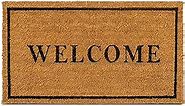 PLUS Haven Coco Coir Door Mat with Heavy Duty Backing, Welcome Doormat, 17.5" x 30" Size, Easy to Clean Entry Mat, Beautiful Color and Sizing for Outdoor and Indoor uses, Home Décor