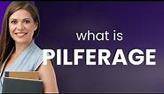Pilferage | what is PILFERAGE meaning