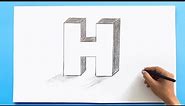 3D Letter Drawing - H