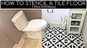 How To Stencil A Linoleum Tile Floor [ STEP BY STEP ]
