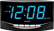 Sharp Easy to See Alarm Clock with Jumbo 2” Numbers - Bright Blue LED Display - Easy Set-up & Simple to Use –See from Across The Room! - High/Low Alarm Volume