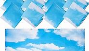 Hortsun 12 Pcs Fluorescent Light Covers, 4 x 2 ft Magnetic Fluorescent Light Filters to Relieve Eyestrain and Headaches for Home, Office, Hospital, Teacher Classroom Decoration (Blue Sky Cloud)