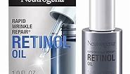 Neutrogena Retinol Face Oil .3% Concentrated, Rapid Wrinkle Repair, Daily Anti-Aging Face Serum to Fight Fine Lines, Deep Wrinkles, & Dark Spots, 1.0 fl. oz