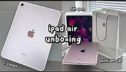 iPad Air 5th Generation (pink) + Accessories Unboxing 📦 | iPad 9th gen vs iPad Air 5