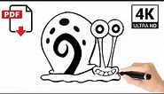 How To Draw Gary the Snail | Drawing and coloring Spongebob Squarepants | coloring pages