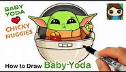 How to Draw Baby Yoda Eating Chicky Nuggies ❤️