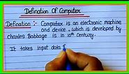 Definition of computer|what is computer|Computer|definition|Data Education|