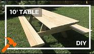 How To Build A 10' Picnic Table