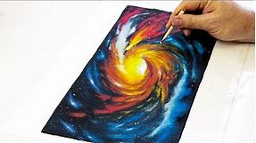 How to create a galaxy drawing with oil pastels