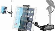 Moukey Tablet Holder for Mic Stand, Adjustable Microphone Music Stand Phone Holder Mount, Compatible with iPad, iPhone, Android, All 4.7 to 11-inch Tablets & Smartphones, Mmsph-1