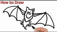 How to Draw a Bat 🦇 SUPER EASY