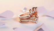 18k Rose Gold Plated Rings Set