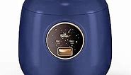 Bear Mini Rice Cooker 2 Cups Uncooked, 1.2L Portable Non-Stick Small Travel Rice Cooker, BPA Free, One Button to Cook and Keep Warm Function (Navy Blue)