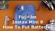 How to load batteries in a Fujifilm Instax Mini 9