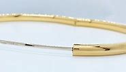 14k Solid Gold Classic Shiny Hinged Bangle Bracelet 5mm