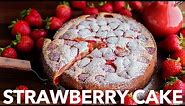 Easy Strawberry Cake Recipe with Tasty Strawberry Sauce