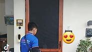 Swing type security screen door wood grain frame, 304 hard mesh with additional aluminum plain sheet on the bottom to prevent the existing wood door from getting wet in the rain installed today in Miraleste Grove, Merville Parañaque For inquiry DM or viber 09672078647 #hardmesh #security #screendoor #swingdoor #highquality #antitheft #everyone #rustproof #antimosquito Free estimate Free installation Free delivery | Security screen door & screen window Fabrication